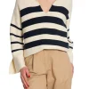 GANT SWEATER BRETON OPEN COLLAR KNIT CREAM