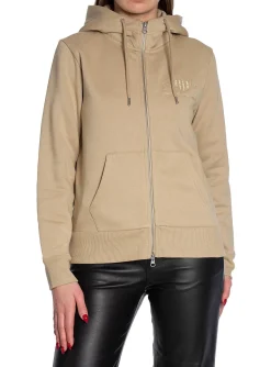 GANT SWEATER TONAL ARCHIVE SHIELD ZIP  CONCRETE BEIGE