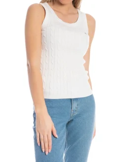 GANT TANK TOP STRETCH COTTON CABLE TANK TOP EGGSHELL