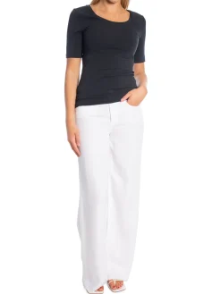 GANT TOP COT/ELA SS SCOOP NECK BLACK