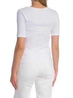 GANT TOP SLIM COT/ELA  SCOOP NECK WHITE