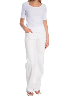 GANT TOP SLIM COT/ELA  SCOOP NECK WHITE