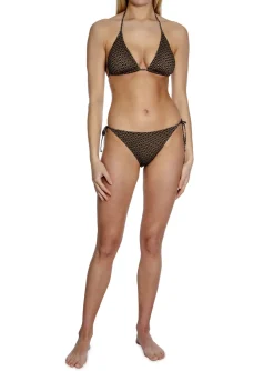 GESTUZ BIKINI BOTTOM PIL BROWN LOGO