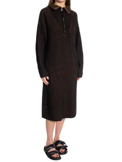 GESTUZ DRESS GLOA BLACK/CARAFE STRIPE