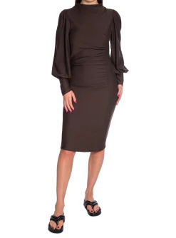 GESTUZ DRESS RIFA PUFF COFFEE BEAN