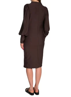 GESTUZ DRESS RIFA PUFF COFFEE BEAN