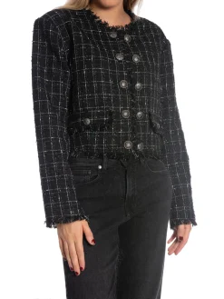 GESTUZ JACKET GAELLY BLACK WHITE CHEC