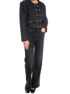 GESTUZ JACKET GAELLY BLACK WHITE CHEC