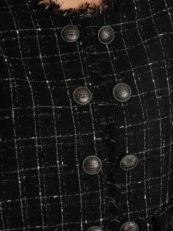 GESTUZ JACKET GAELLY BLACK WHITE CHEC