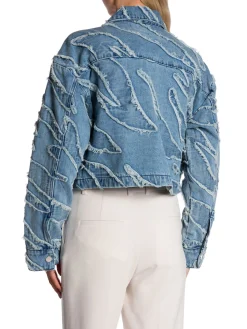 GESTUZ JACKET LARISAGZ FRAYERED DENIM BL