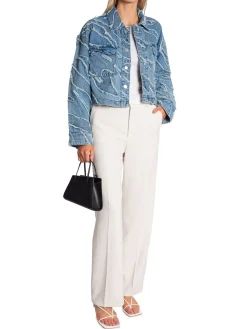 GESTUZ JACKET LARISAGZ FRAYERED DENIM BL