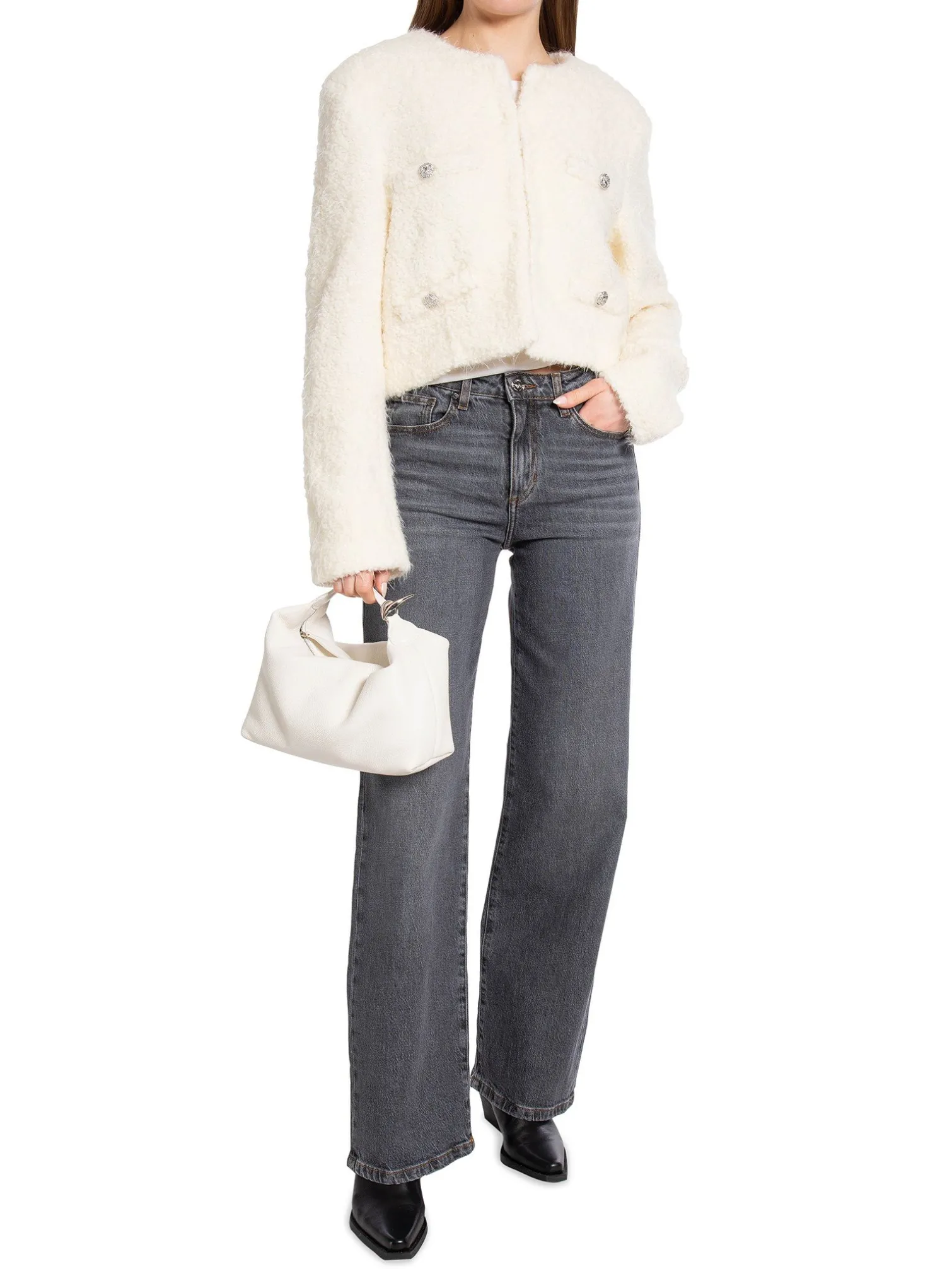 GESTUZ JACKET YALANA SHORT EGRET