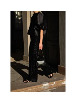 GESTUZ PANTS SITTIA WIDE BLACK