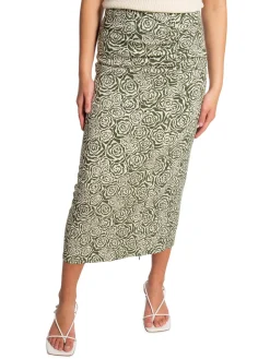 GESTUZ SKIRT ROSILLE CHIVE GREEN ROSE