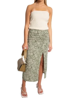 GESTUZ SKIRT ROSILLE CHIVE GREEN ROSE