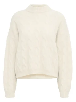 GESTUZ SWEATER SAFIA CABLE PULLOVER EGRET