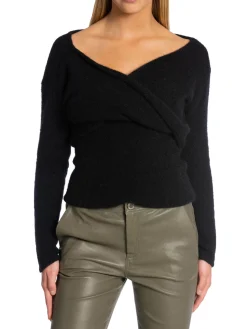 GESTUZ TOP ALPHA OFF SHOULDER BLACK