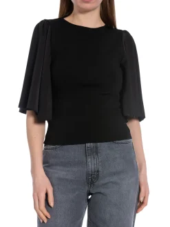 GESTUZ TOP PAMA BLACK