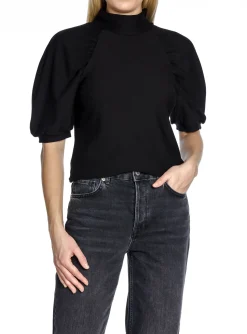 GESTUZ TOP RIFA PUFF BLACK