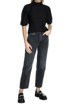 GESTUZ TOP RIFA PUFF BLACK