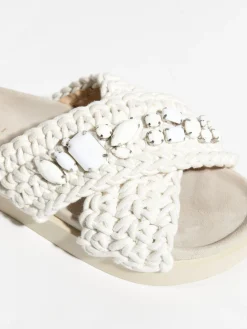 INUIKKI SANDAL WOVEN STONES SLIPPER IVORY