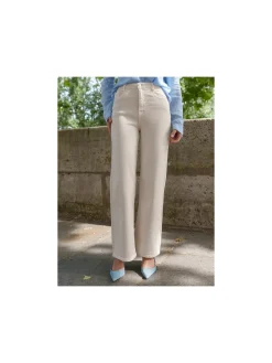 JEANS WIDE LEG STRETCH ECRU