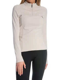 J.LINDEBERG SWEATER CINDY QUARTER ZIP MID LAYER MOONBEAM