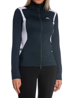 J.LINDEBERG TOP MAE ZIP MID LAYER NAVY