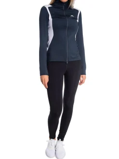 J.LINDEBERG TOP MAE ZIP MID LAYER NAVY