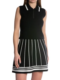 J.LINDEBERG VEST RAMONA KNITTED POLO SHIRT BLACK