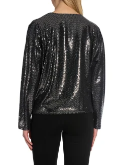 LEVETE ROOM BLOUSE EVELYN BLACK COMBI