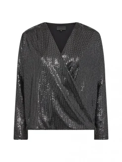 LEVETE ROOM BLOUSE EVELYN BLACK COMBI