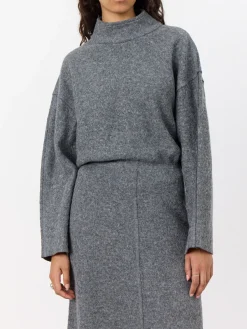 LEVETE ROOM BLOUSE ICON 2 DARK GREY MEL