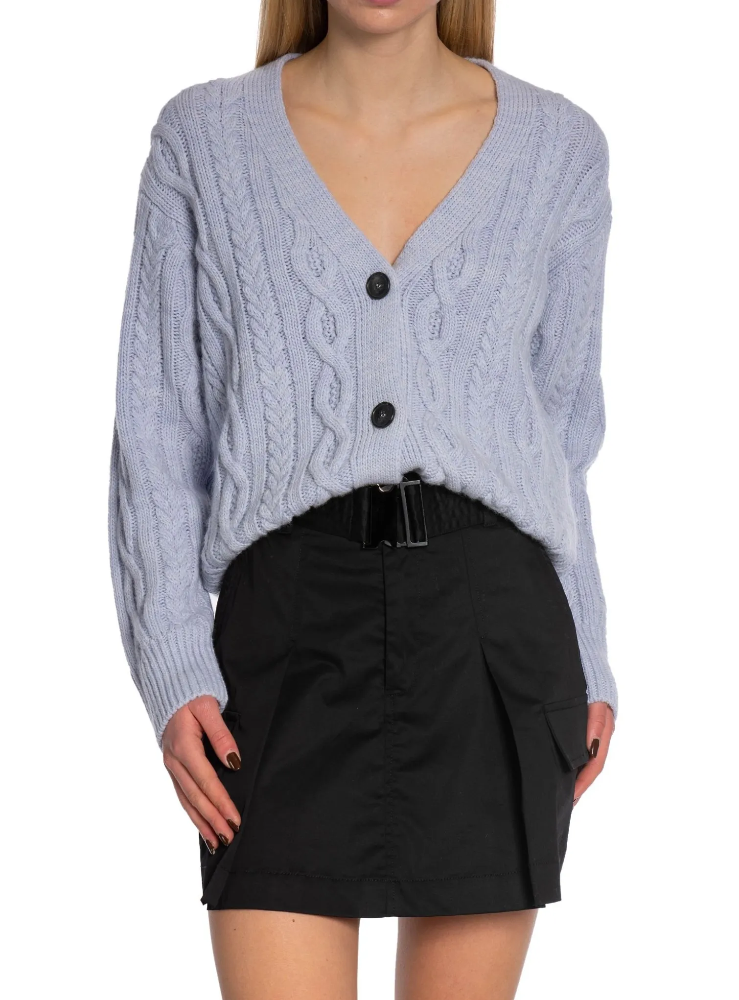 LEVETE ROOM CARDIGAN KALIMA 22 HEATHER BLUE