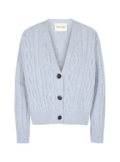LEVETE ROOM CARDIGAN KALIMA 22 HEATHER BLUE