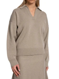 LEVETE ROOM SWEATER WINNI PLAZA TAUPE