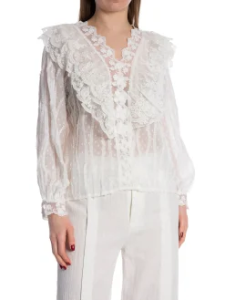 LILY MCBEE BLOUSE LACE WHITE