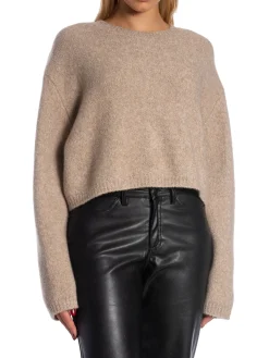 LISA YANG SWEATER HAZELLE SPECKLED SAND BOUCLÉ