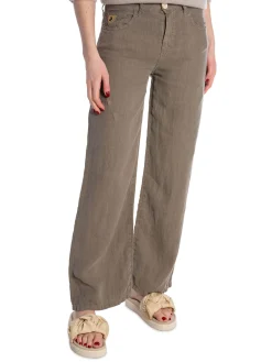 LOIS PANTS CULOTTE LINEN COLOUR HEDGE GREEN L32