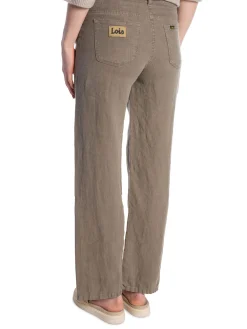 LOIS PANTS CULOTTE LINEN COLOUR HEDGE GREEN L32