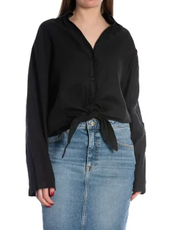 LOIS SHIRT PIA LINEN SHIRT BLACK