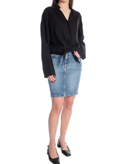 LOIS SHIRT PIA LINEN SHIRT BLACK