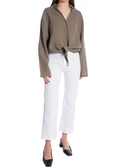 LOIS SHIRT PIA LINEN SHIRT HEDGE GREEN