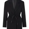 MALINA BLAZER ELODIE DRAWSTRING BOUCLE BLACK