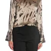MALINA BLOUSE AWA SILK BLEND BUTTON BACK DUSK