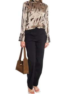 MALINA BLOUSE AWA SILK BLEND BUTTON BACK DUSK