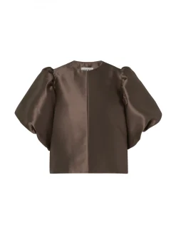 MALINA BLOUSE CLEO POUF SLEEVE CHOCOLATE