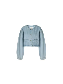 MALINA JACKET CROPPED DENIM LIGHT BLUE WASH