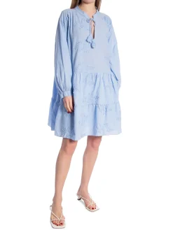 MAËLYS PARIS DRESS EMBROIDERED COTTON SKY BLUE