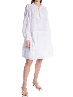 MAËLYS PARIS DRESS EMBROIDERED COTTON WHITE